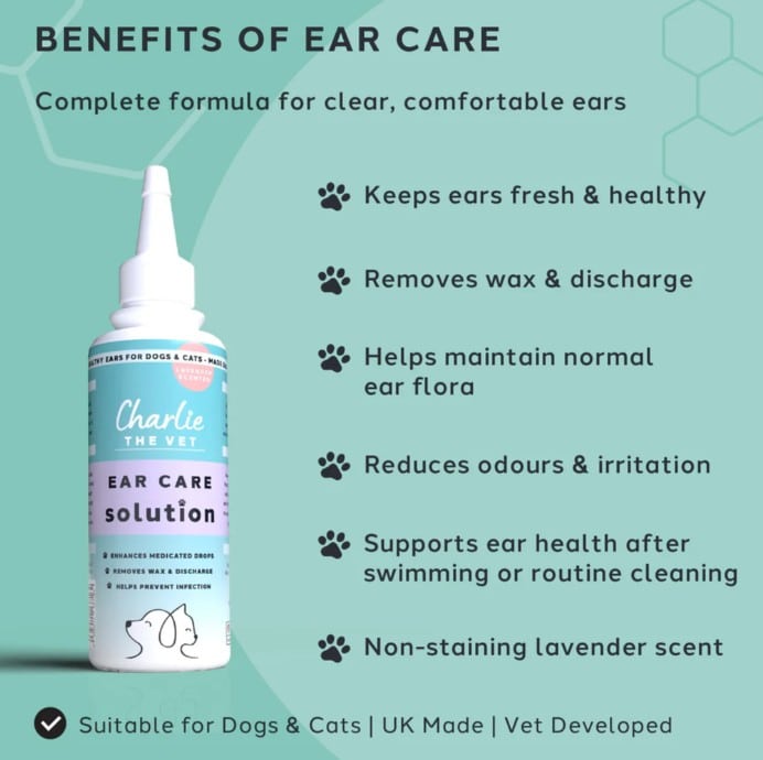 Charlie The Vet Ear Care Solution For Dogs and Cats 100ml - Image 3