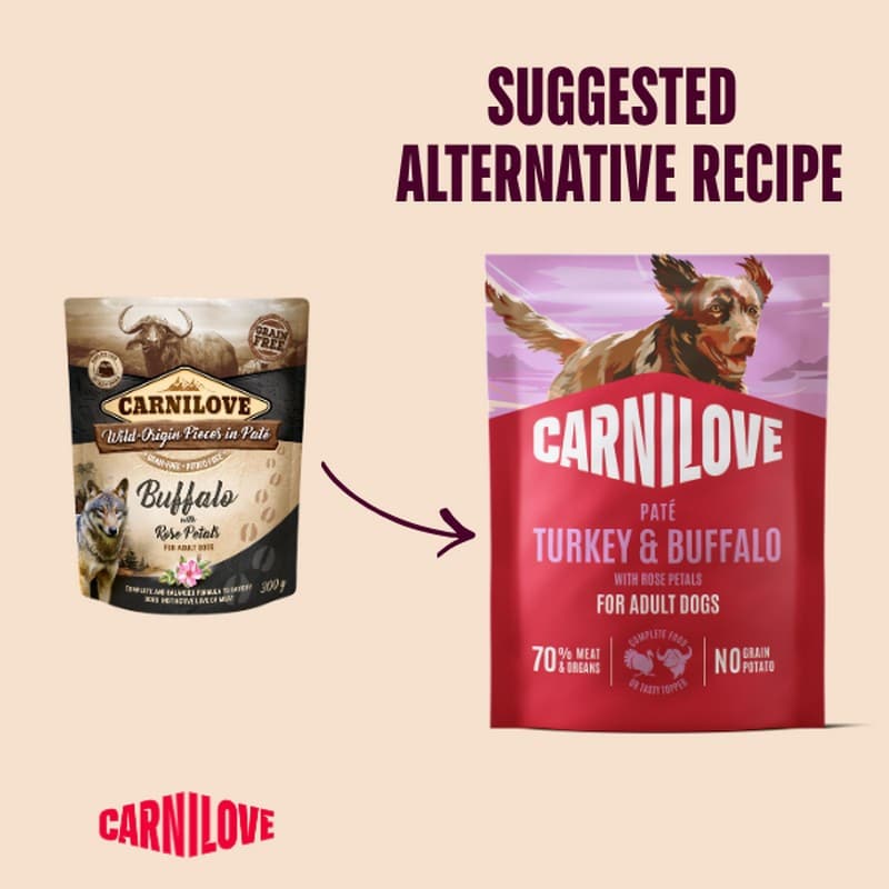 Carnilove Turkey & Buffalo With Rose Petals Pate 300g