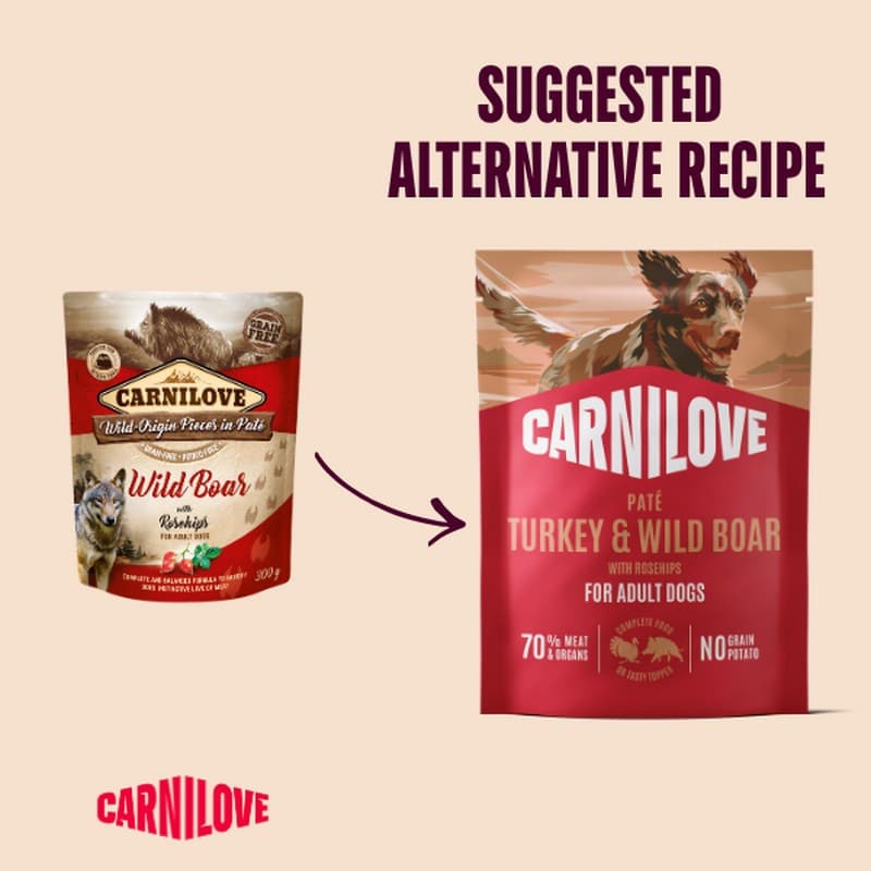 Carnilove Turkey & Wild Boar with Rosehips Pate 300g